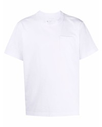 T-shirt à col rond blanc Sacai