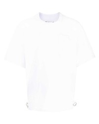 T-shirt à col rond blanc Sacai