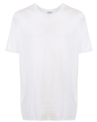 T-shirt à col rond blanc Saint Laurent