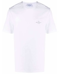 T-shirt à col rond blanc Salvatore Ferragamo