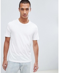 T-shirt à col rond blanc Selected Homme