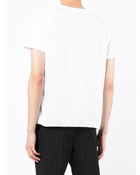 T-shirt à col rond blanc Saint Laurent