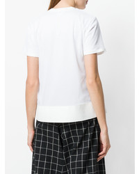 T-shirt à col rond blanc Comme Des Garçons Noir Kei Ninomiya