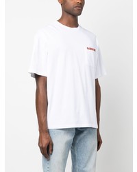T-shirt à col rond blanc BLUEMARBLE