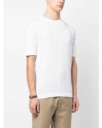 T-shirt à col rond blanc Borrelli