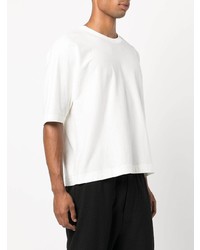 T-shirt à col rond blanc Homme Plissé Issey Miyake