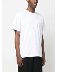 T-shirt à col rond blanc Sacai