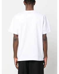 T-shirt à col rond blanc Sacai