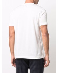 T-shirt à col rond blanc Kiton