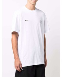 T-shirt à col rond blanc MSGM