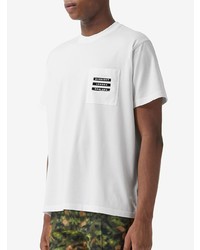 T-shirt à col rond blanc Burberry