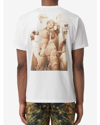 T-shirt à col rond blanc Burberry