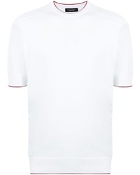 T-shirt à col rond blanc Stefano Ricci