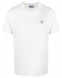 T-shirt à col rond blanc Stone Island