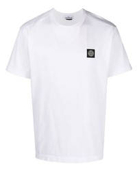 T-shirt à col rond blanc Stone Island