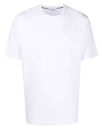 T-shirt à col rond blanc Stone Island