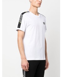 T-shirt à col rond blanc Ea7 Emporio Armani