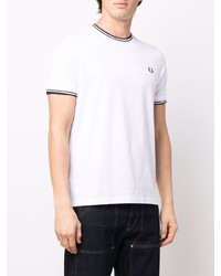 T-shirt à col rond blanc Fred Perry