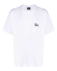 T-shirt à col rond blanc Stussy