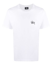 T-shirt à col rond blanc Stussy