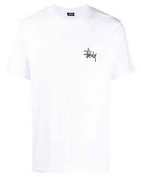 T-shirt à col rond blanc Stussy