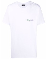 T-shirt à col rond blanc Stussy