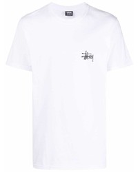 T-shirt à col rond blanc Stussy