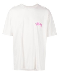 T-shirt à col rond blanc Stussy