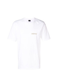T-shirt à col rond blanc Stussy