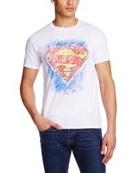 T-shirt à col rond blanc Superman