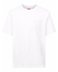 T-shirt à col rond blanc Supreme