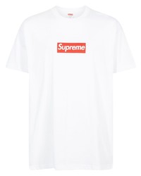 T-shirt à col rond blanc Supreme