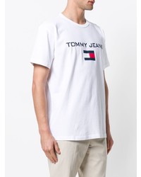 T-shirt à col rond blanc Tommy Jeans