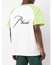 T-shirt à col rond blanc Rhude