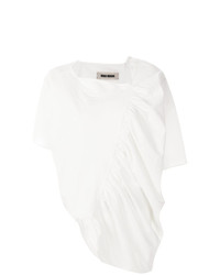 T-shirt à col rond blanc Uma Wang