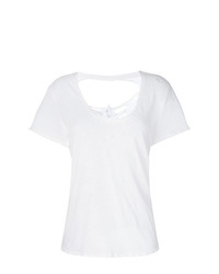 T-shirt à col rond blanc Unravel Project
