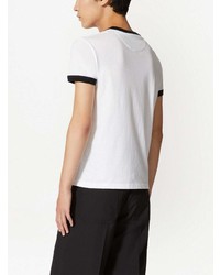 T-shirt à col rond blanc Valentino