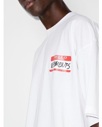 T-shirt à col rond blanc Vetements