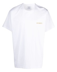 T-shirt à col rond blanc Vetements