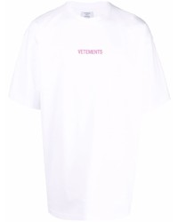 T-shirt à col rond blanc Vetements