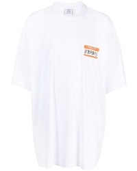 T-shirt à col rond blanc Vetements