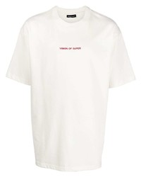 T-shirt à col rond blanc Vision Of Super