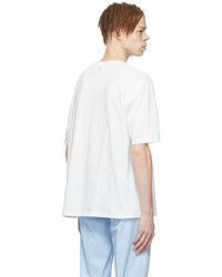 T-shirt à col rond blanc AMI Alexandre Mattiussi