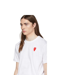 T-shirt à col rond blanc Comme Des Garcons Play