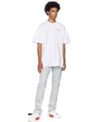 T-shirt à col rond blanc Off-White