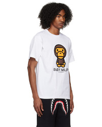 T-shirt à col rond blanc BAPE