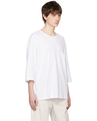 T-shirt à col rond blanc Lemaire