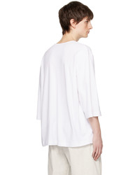 T-shirt à col rond blanc Lemaire