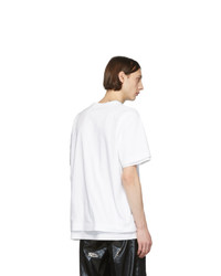 T-shirt à col rond blanc Sacai