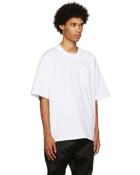 T-shirt à col rond blanc Sacai